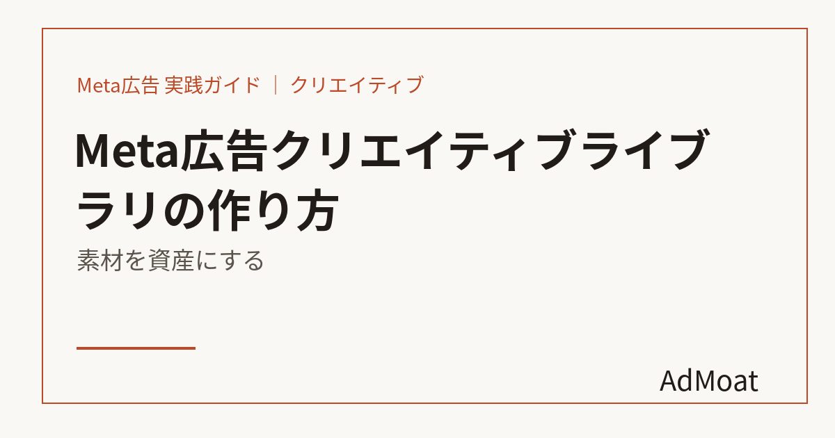 Meta広告クリエイティブライブラリの作り方｜素材を資産にする