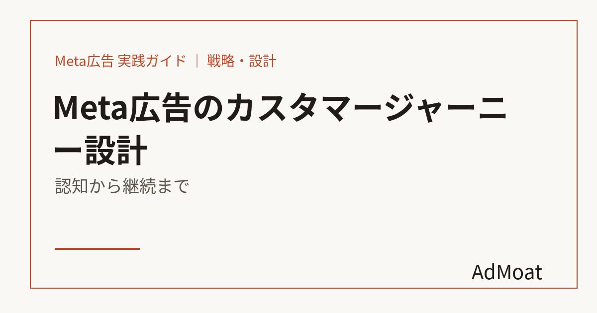 Meta広告のカスタマージャーニー設計｜認知から継続まで