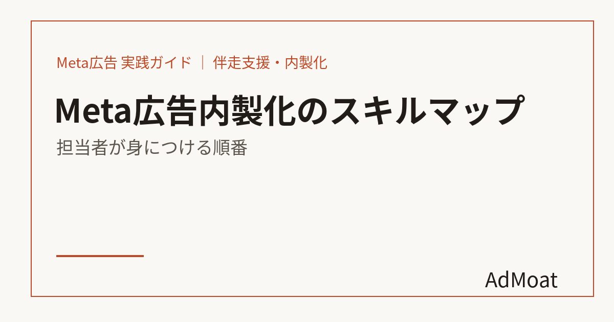 Meta広告内製化のスキルマップ｜担当者が身につける順番